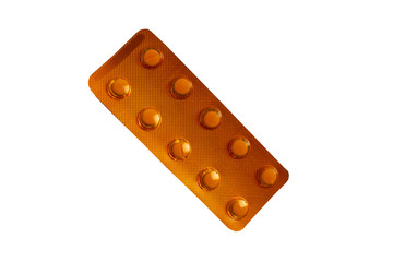 Tablets, medicines carved on a white background, isolate