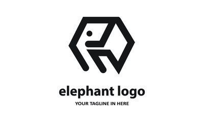 The concept of modern Simple elephant logo design is easy to remember	