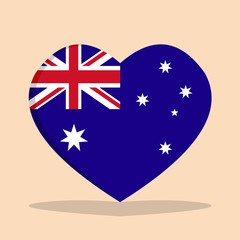 The national flag of australia love icon isolated on cream background vector illustration