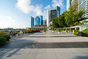 Quiet Singapore tourist spots with less tourists and cars during the pandemic of Coronavirus...