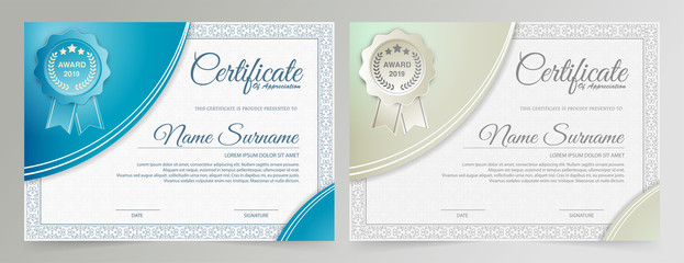 Membership certificate best award diploma set.	