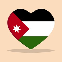 The national flag of jordan love icon isolated on cream background vector illustration