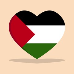 The national flag of palestine love icon isolated on cream background vector illustration