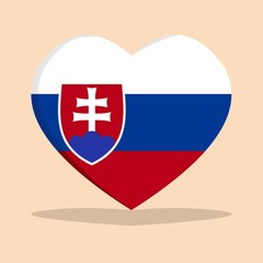 The national flag of slovakia love icon isolated on cream background vector illustration