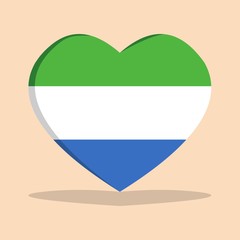 The national flag of sierra leone love icon isolated on cream background vector illustration