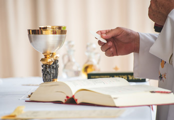 Mass is the central act of worship of the Roman Catholic Church, which culminates in celebration of...