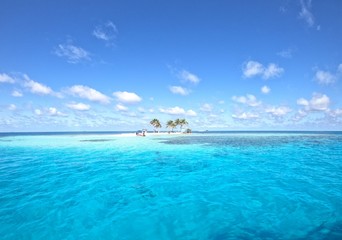 Picture perfect tropical island off the coast of belize  - obrazy, fototapety, plakaty