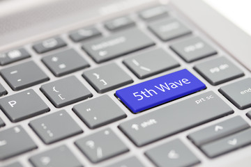 A set of blue first second third forth fifth wave enter key on keyboard background visual