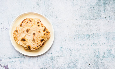 Chapati, roti, naan Indian crispy flatbread