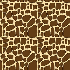 Stones handdrawn seamless brown pattern. Vector illustration.