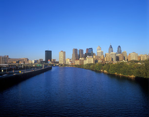 Skyline of Philadelphia from Schuylkill River, PA