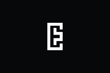 Minimal elegant monogram art logo. Outstanding professional trendy awesome artistic EP PE CP PC initial based Alphabet icon logo. Premium Business logo White color on black background