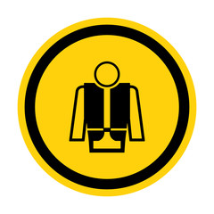 Symbol Wear Life Jacket Isolate On White Background,Vector Illustration EPS.10