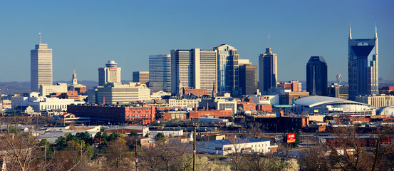Plakat Panoramic view of Nashville, Tennessee Skyline in morning light