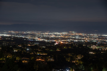 Fototapeta na wymiar Scenic night San Fernando Valley vista, Los Angeles, California