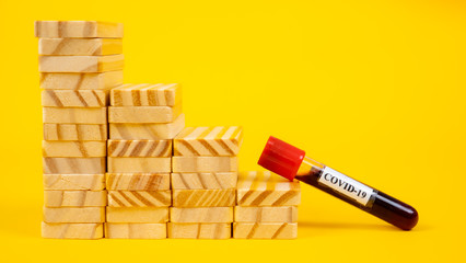 Obraz premium The outbreak of covid-19 caused the global economic down