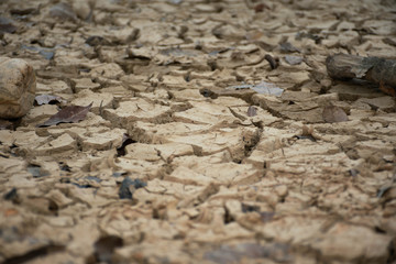 Drought background of broken soil