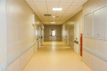 Empty hospital hallway