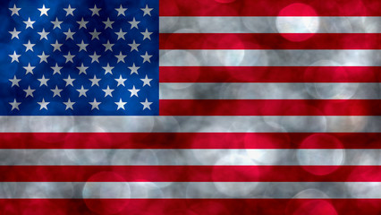 Illustration image of American (USA) flag - 3D rendering