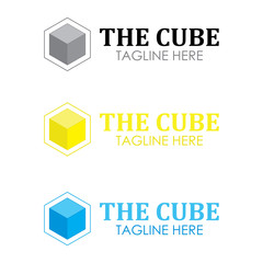 the cube logo design vector for company business