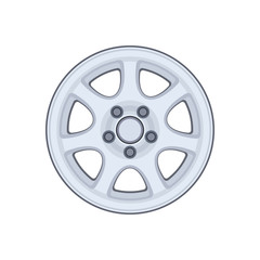 Car rim. Realistic design. Vector illustration on a white background.