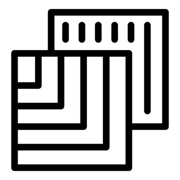 recommend clip art: Two pieces of the roof trim icon. Outline two pieces of the roof trim vector icon for web design isolated on white background