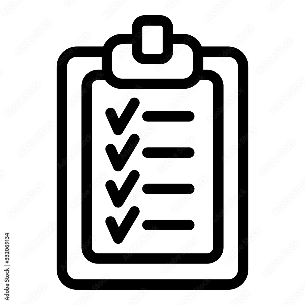 Poster check list icon. outline check list vector icon for web design isolated on white background