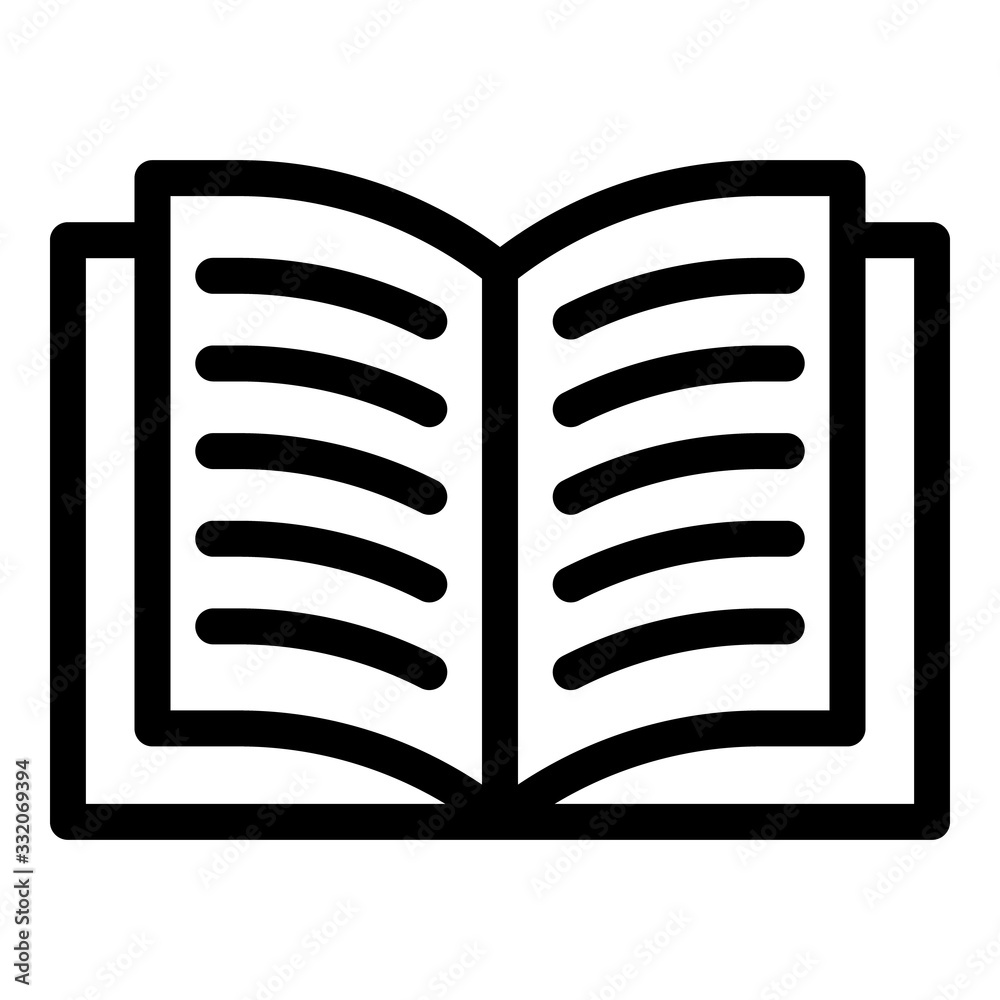 Poster open textbook icon. outline open textbook vector icon for web design isolated on white background