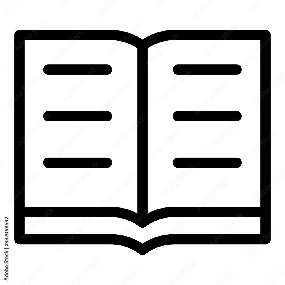 Poster open encyclopedia icon. outline open encyclopedia vector icon for web design isolated on white backg