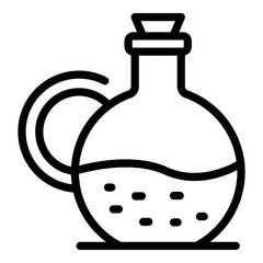 Carafe with liquid icon. Outline carafe with liquid vector icon for web design isolated on white background