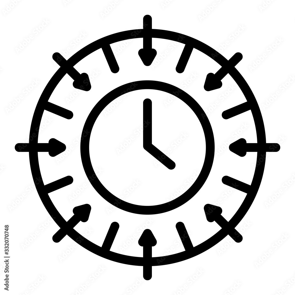 Poster clock with arrows icon. outline clock with arrows vector icon for web design isolated on white backg