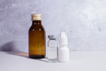 Medical jars with medicine, drugs, etc. The medicine.