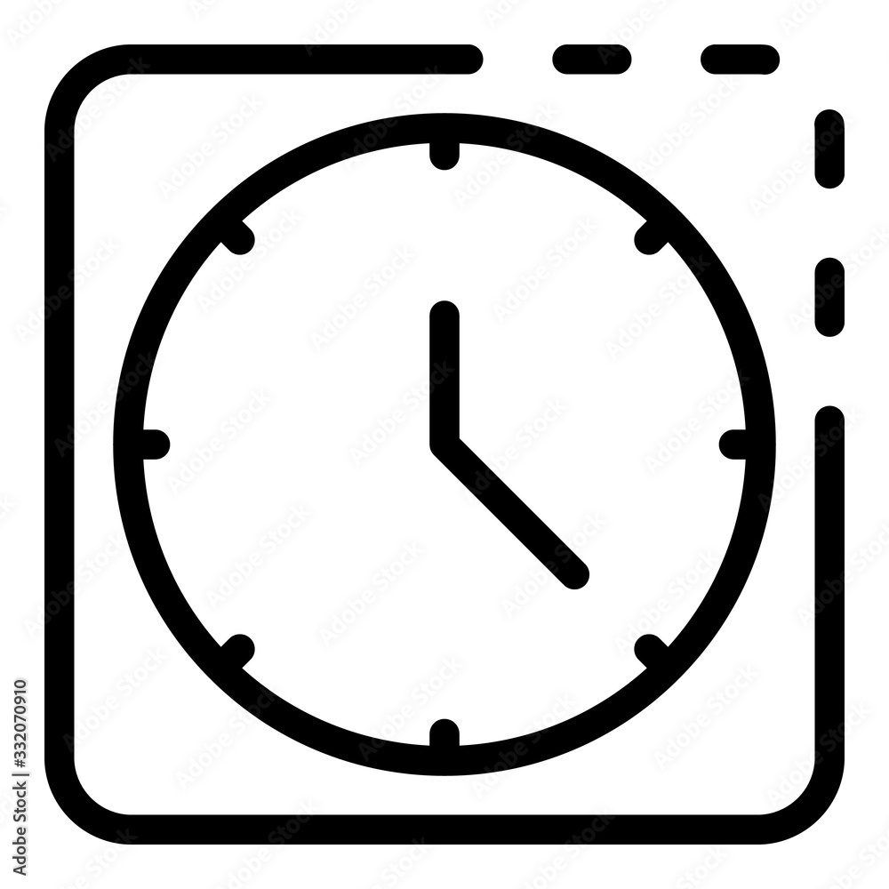 Poster square clock icon. outline square clock vector icon for web design isolated on white background