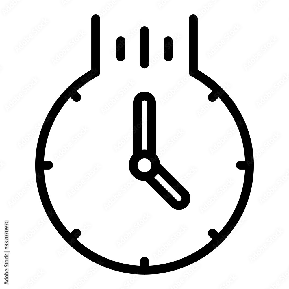 Poster falling clock icon. outline falling clock vector icon for web design isolated on white background