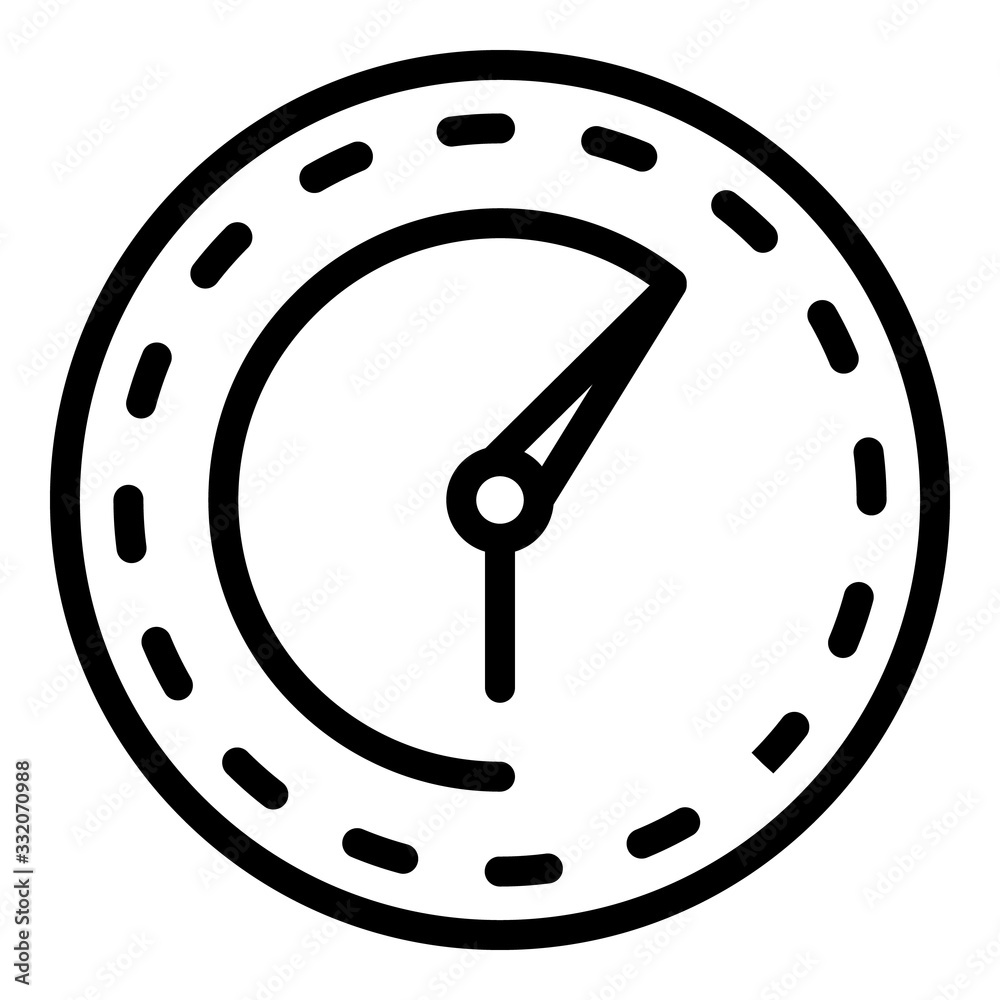 Poster round clock icon. outline round clock vector icon for web design isolated on white background