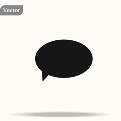 Speech bubble icon vector, solid illustration, pictogram isolated on white