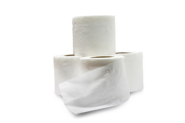 Toilet paper on a white background,with clipping path