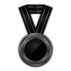 Champion blank Silver Medal with Ribbon isolated on White Background. Champion Award Medals sport prize. Badge. Vector Illustration.