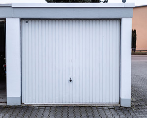 old private garage for storage or cars in rows in Germany