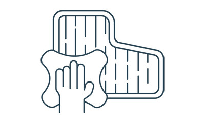 Car mat icon for vehicle floor protection and design