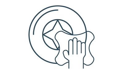 Car rim icon for automotive and transport design