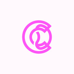 Abstract figure. Letter C vector logo, linear monogram symbol in the shape of a ball with a thick outline.