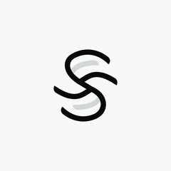 letter S   linear vector logo