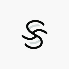 letter S   linear vector logo