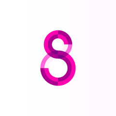 The letter S - Number 8 vector logo