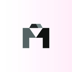 Faceted Diamond Stone Display Case Vector Logo.