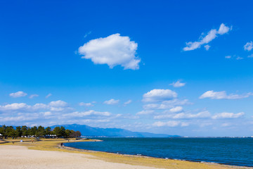 琵琶湖畔なぎさ公園風景