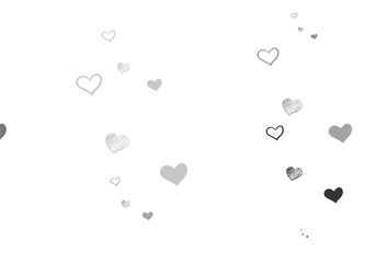 Light Gray vector backdrop with sweet hearts.
