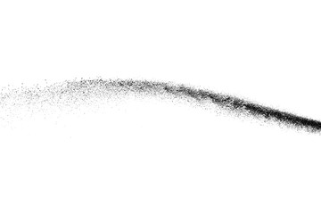 Black grainy wave texture isolated on white background. Dust overlay. Dark noise granules. Digitally generated image. Vector design elements. Illustration, Eps 10.