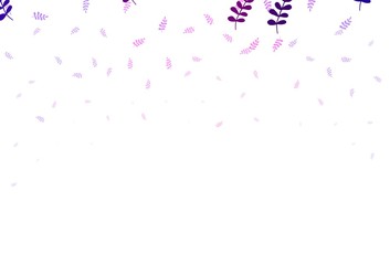 Light Pink vector abstract background with leaves.